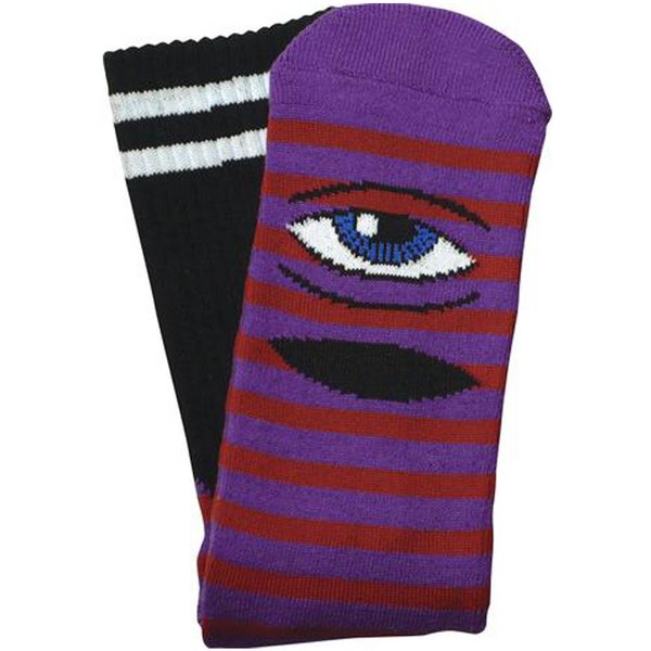 Toy-Machine Sect Eye Stripe Socken red-purple